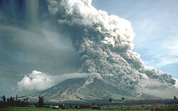 Eruption of the Mayon Volcano, Philippines, in 1984. Much of the material spewed from a volcanic eruption may eventually make its way into the oceans