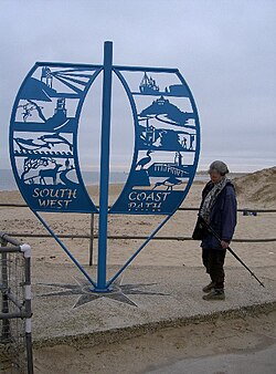 Sculpture at South Haven Point, Studland, at the anticlockwise end of the path