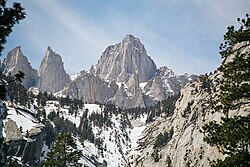 Mount Whitney, in the Sierra Nevada, is the highest mountain in the contiguous U.S.