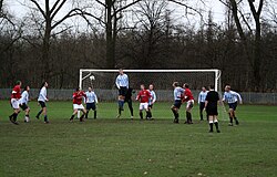 Sunday league football (a form of amateur football). Amateur matches often take place in public parks.
