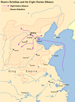 Movement of Boxers and Alliance forces during the rebellion