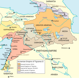 Tigranes the Great's Armenian Empire: Countries, composing parts of the Empire