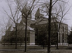 The Old Library (1881–1918), designed by Henry Van Brunt, had an addition built to the south in 1898. The portion constructed in 1883 was torn down in 1918.