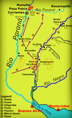 Paraguayan invasion of Corrientes and Allied counterattack in 1865