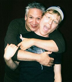 Fierstein (left) with Anthony Rapp at the Annual Flea Market and Grand Auction hosted by Broadway Cares/Equity Fights AIDS, September 2006
