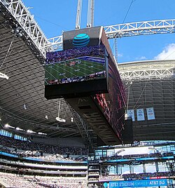 The video boards at the stadium in 2022.