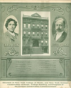 Carl Hein and August Fraemcke and NY College of Music Building