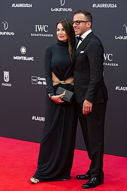 Del Piero and his wife Sonia at the 25th Laureus World Sports Awards