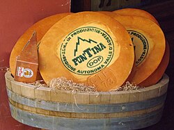 Fontina cheese from Aosta Valley