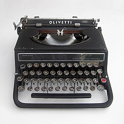 An Olivetti Studio 42 typewriter, designed by Bauhausler Xanti Schawinsky in 1936