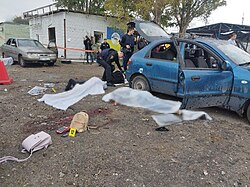 Ukrainian civilians killed by the Russian Armed Forces during the Zaporizhzhia civilian convoy attack in September 2022
