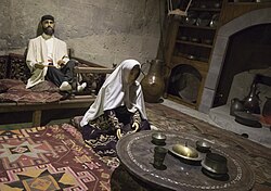 A waxwork illustrating a man and a woman in traditional costumes, Yakutiye Medresesi, Erzurum.