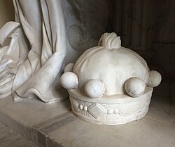 Depiction of a baron's coronet on a 17th-century funerary monument