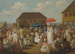 A linen market in Dominica in the 1770s