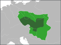 Certain and disputed borders of Great Moravia under Svatopluk I (according to modern historians)