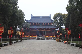 Temple of Confucius of Jiangyin, Wuxi, Jiangsu. It is a wenmiao (文庙), a temple where Confucius is worshipped as Wendi, "God of Culture" (文帝).