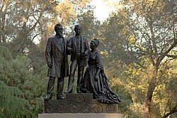 Campus statue of the Stanfords