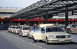 A taxi rank at Berlin Tegel Airport