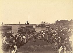 The landing of British forces in Mandalay after the last of the Anglo-Burmese Wars, which resulted in the abdication of the last Burmese monarch, King Thibaw Min