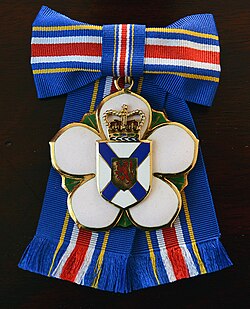 The insignia and ribbon of the Order of Nova Scotia