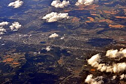 Aerial of Sprague Avenue running through Spokane Valley