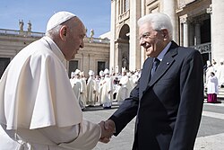 Pope Francis with Italian president Sergio Mattarella in 2022