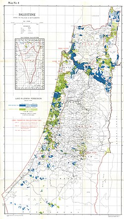 Palestinian index of villages and settlements, showing land in Jewish possession as of 31 December 1944