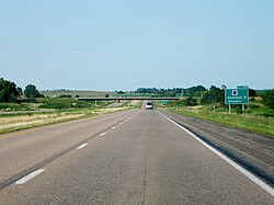 Interstate 35 in the U.S. state of Iowa. I-35 is a de facto branch of the Pan-American Highway.