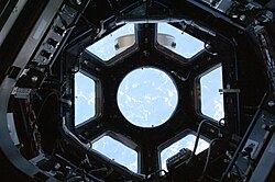 The Cupola's windows with shutters open