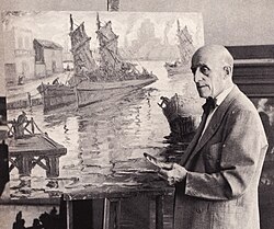 Quinquela at his studio, 1964