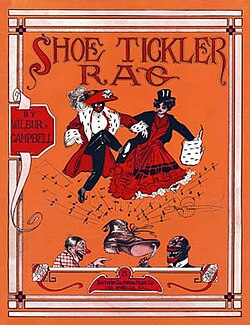 Shoe Tickler Rag, cover of the music sheet for a song from 1911 by Wilbur Campbell