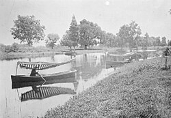 Canoe recreation in City Park Lagoon about 1900