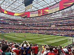 SoFi Stadium during the match between Spain and Belgium.