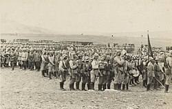 Ottoman soldiers in military preparations for an assault on the Suez Canal in 1914