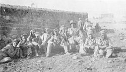 A group of German prisoners captured during the fight at Semakh on the Sea of Galilee.