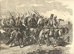 Wood-engraving depicting Tatya Tope's Soldiery