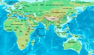 Eurasia around 600 BC, showing Neo-Babylonian Empire (Chaldean Empire) and its neighbors.