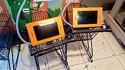 Shopping carts for children fitted with gaming computers