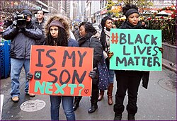 Black Lives Matter protest at Herald Square, Manhattan, November 2014