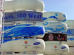 A Samsung display in Salt Lake City during the 2002 Winter Olympics