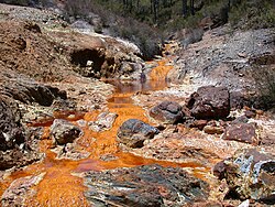 Acid mine drainage in the Rio Tinto River