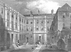 Herald's College, Bennet's Hill. Drawn by Thomas H. Shepherd, engraved by W. Wallis. Jones & Co. Temple of the Muses, Finsbury Square, London, 17 April 1830