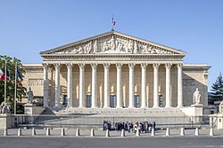 Palais Bourbon is the meeting place of the National Assembly, the lower legislative chamber of the French Parliament.