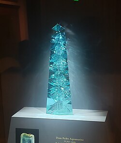 Dom Pedro aquamarine in the National Museum of Natural History, Washington, D.C.