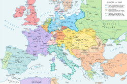 Map of Europe in 1867