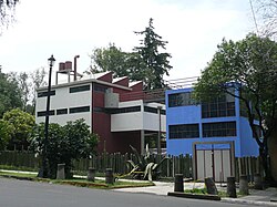 Frida Kahlo and Diego Rivera house in San Ángel designed by Juan O'Gorman