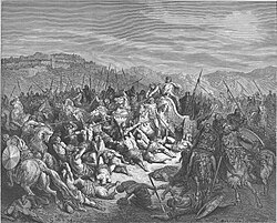 Illustration by Gustave Doré from the 1866 La Sainte Bible depicting an Israelite victory over the army of Ben-Hadad, described in 1 Kings 20:26–34