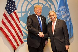 Guterres with U.S. President Donald Trump, 2 October 2017
