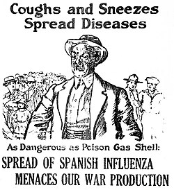 US poster with the slogan "Coughs and sneezes spread diseases"