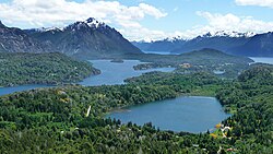 View of the Nahuel Huapi National Park landscape surrounding Bariloche